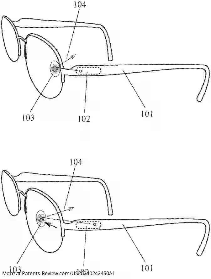 Drawing 01 for Holovisions(TM) -- Adjustable and/or Modular Augmented Reality (AR) Eyewear with a Movable Transflective Mirror and Different Viewing Modes