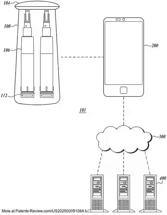Drawing 01 for Autonomous Skincare Routine Dispenser Leveraging Embedded Chip on Consumable