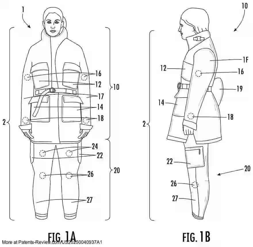 Drawing 02 for WEARABLE GARMENT WITH BLOOD DETECTION AND AUTOMATED COMPRESSION ASSEMBLY