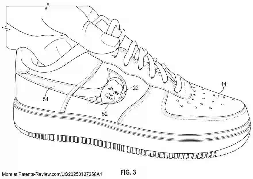 Drawing 04 for ARTICLE OF FOOTWEAR WITH REMOVABLE SHIELD