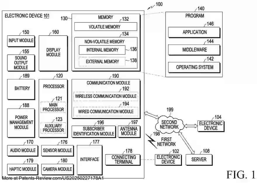 Drawing 02 for ELECTRONIC DEVICE COMPRISING FLEXIBLE DISPLAY, OPERATING METHOD THEREOF, AND STORAGE MEDIUM
